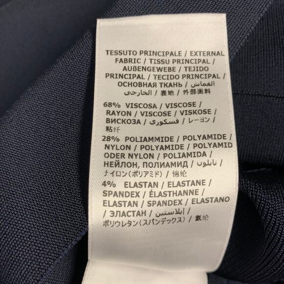 SALVATORE FERRAGAMO Size XS Navy Viscose Blend Asymmetrical Mini Dress - Picture 8 of 9